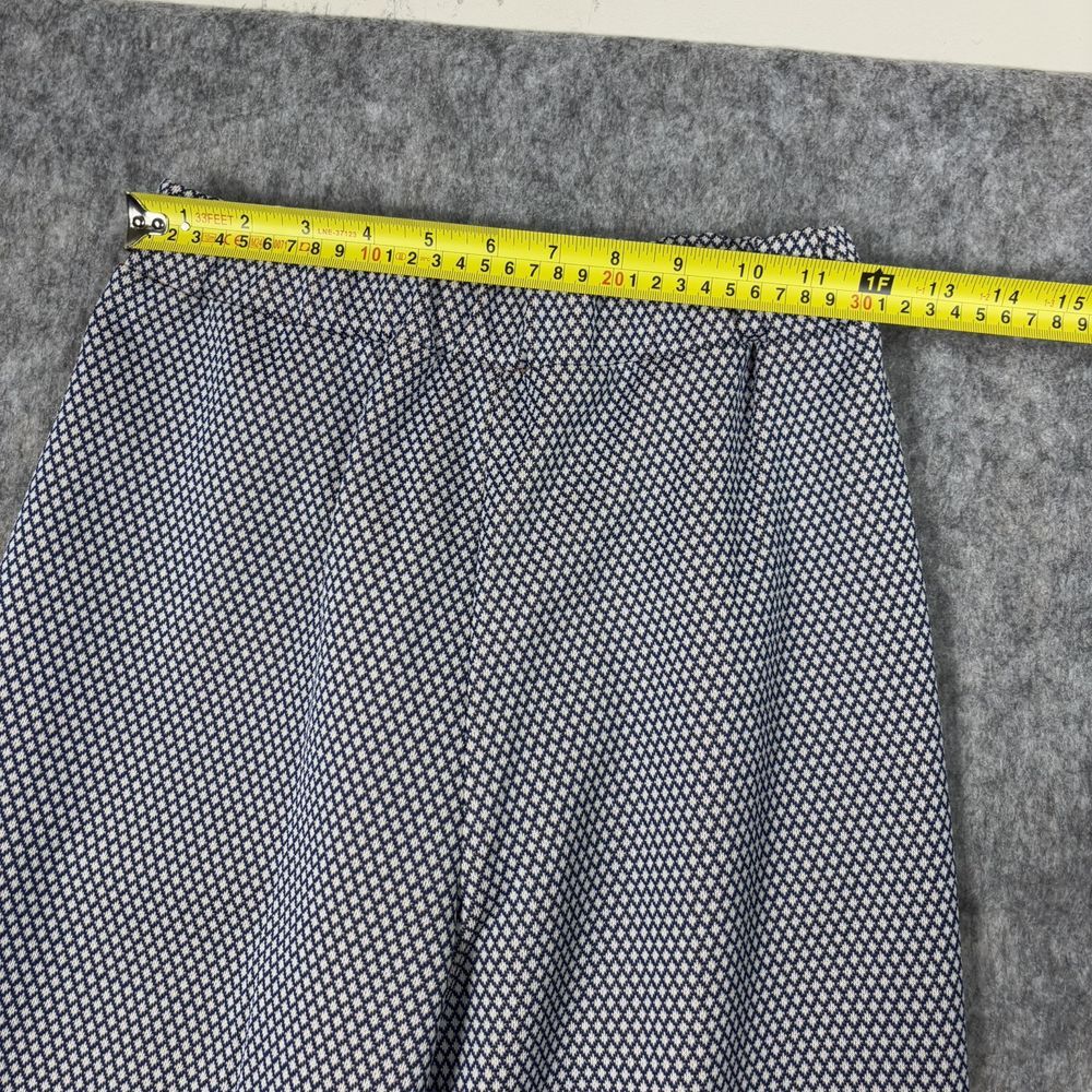 Vintage 1970s Polyester Flare‎ Pants Women's 28 x 28 Plaid Disco Stretch Blue - Picture 5 of 11